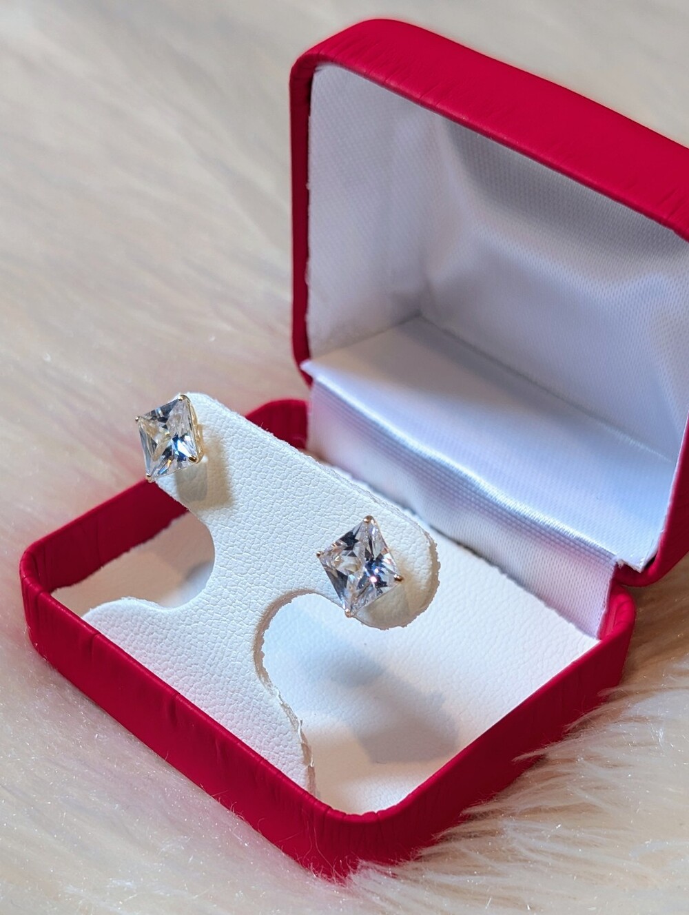 Real 14K Gold Cz Diamond Earrings